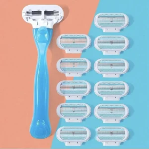 1 Handle + 4/8 Blade Women Safety Razor Blades Face/ Leg/ Armpit/ Bikini Beauty Hair Removal Shaving Compatible Venus Shaver